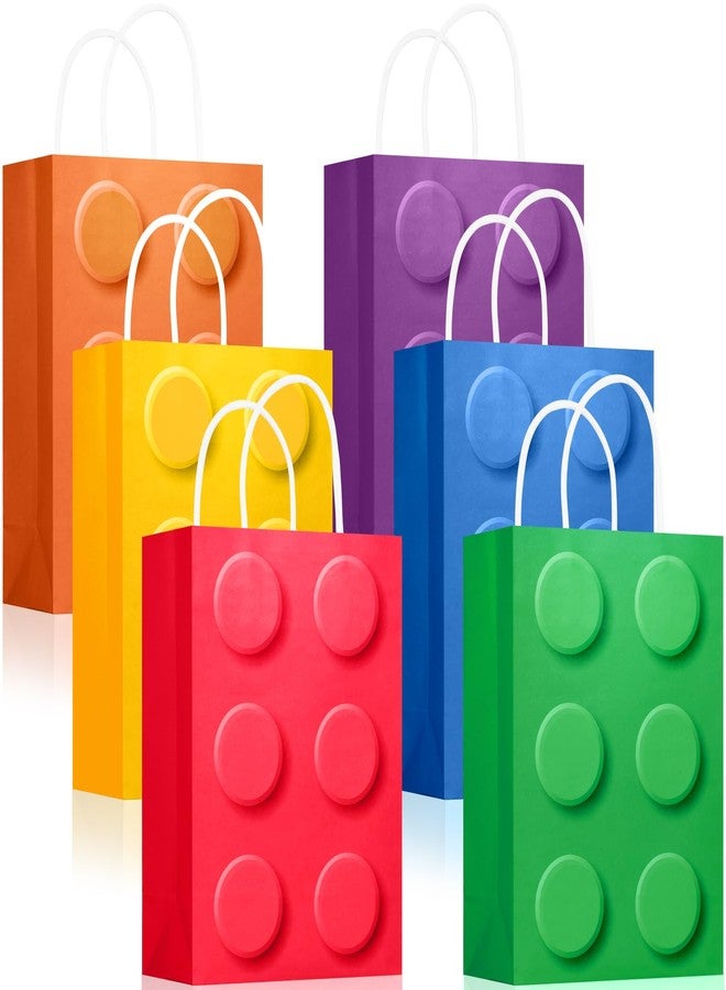 YOTNUS 12 Pcs Building Block Party-Favor-Gift-Bags, Small Gift Bags with Handles, for Building Block Birthday Party Shower Decoration Supplies - Image 1